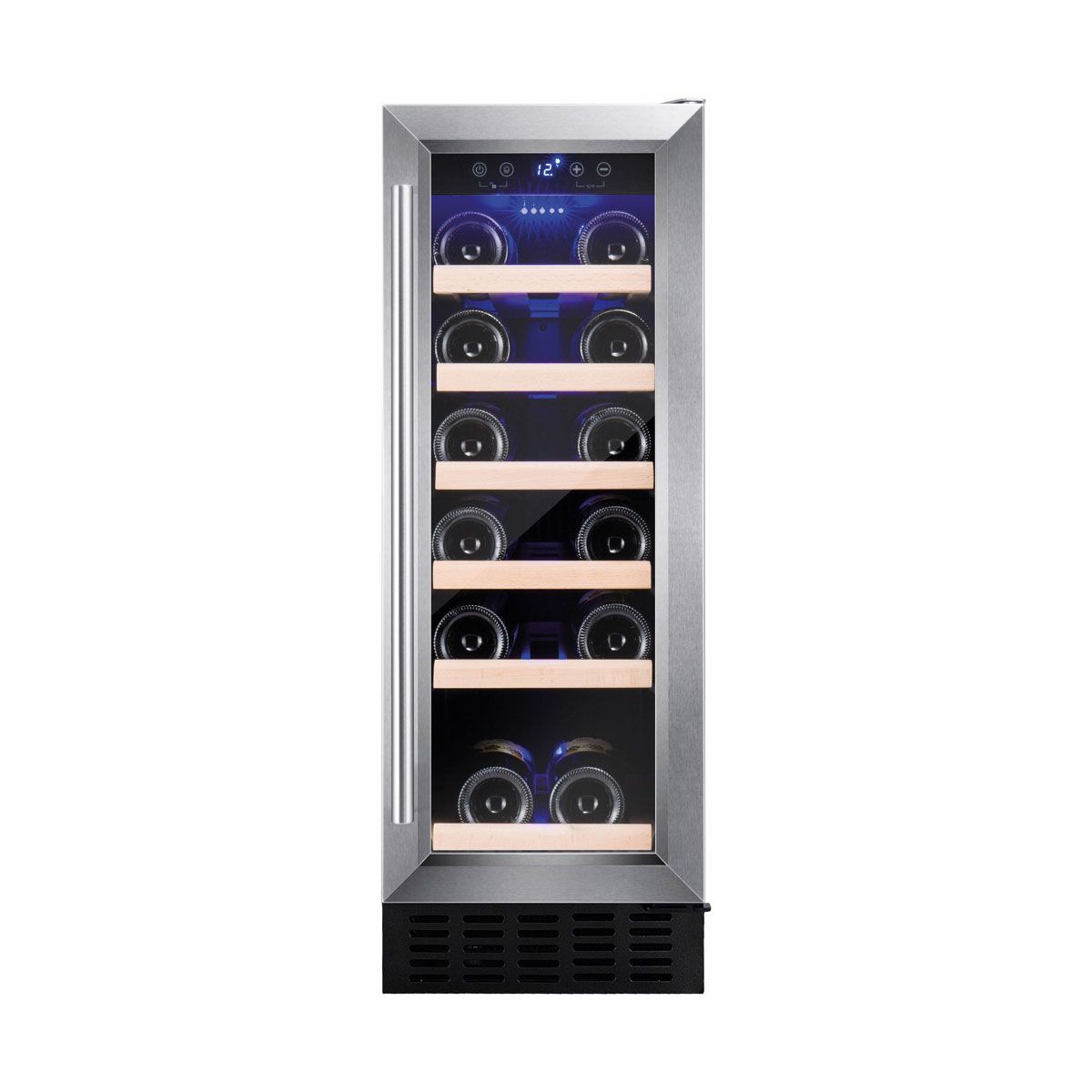 Black with Glass Door Household Preservation cabinet Sonw Yang Compressor Wine Refrigerator Single Zone with Touch Control,Wine Cooler and Refrigerator 18 Bottle Freestanding Wine Chiller Fridge 
