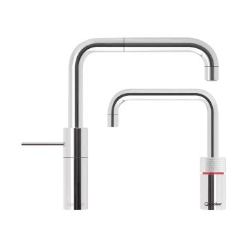 Quooker PRO3 Nordic Square Twin Taps Stainless Steel 3NSRVSTT  