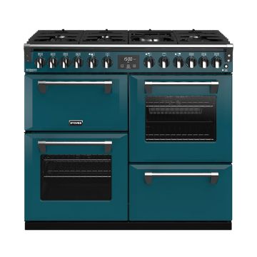 Stoves ST RICH DX S1000DF CB Kte 100cm Dual Fuel Range Cooker - Kingfisher Teal - A 444410940  