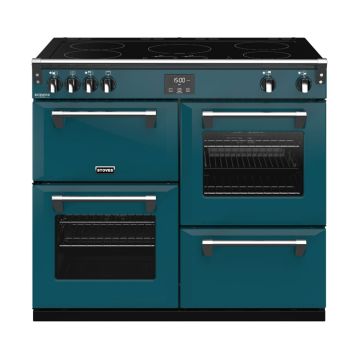 Stoves ST RICH DX S1000Ei CB Kte 100cm Electric Induction Range Cooker - Kingfisher Teal - A 444410958  