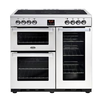 Belling 444444072 Cookcentre 90E Professional Stainless Steel 90cm Electric Ceramic Range Cooker -  A/A Rated 444444072  