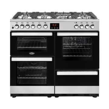 Belling COOKCENTRE 100DFT Dual Fuel Range Cooker - Stainless Steel - A 444444082  