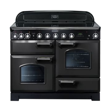 Rangemaster CDL110EICB/C Classic Deluxe 110cm Induction Range Cooker - Charcoal Black/Chrome - A CDL110EICB/C  