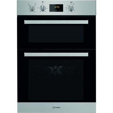 Indesit IDD6340IX Built In Electric Double Oven - Stainless Steel - A/A IDD6340IX  