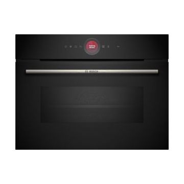 Bosch Serie 8 CMG7241B1B Built In Compact Electric Single Oven with Microwave Function - Black CMG7241B1B  