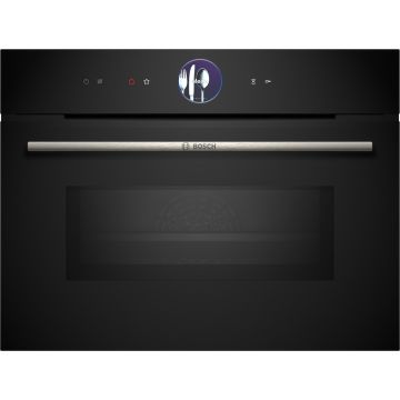 Bosch Series 8 CMG7761B1B Built In Compact Electric Single Oven with Microwave Function - Black CMG7761B1B  