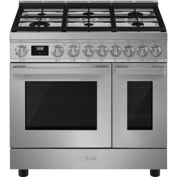 Smeg Portofino CPF92GMX Dual Fuel Range Cooker - Stainless Steel - A/A Rated CPF92GMX  