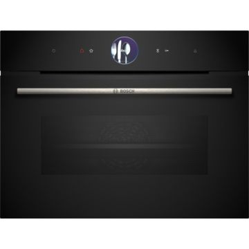 Bosch Series 8 CSG7361B1 Built In Compact Electric Single Oven with added Steam Function - Black - A+ Rated CSG7361B1  