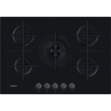 Whirlpool W Collection GOWL 758/NB Hob 5 Burners Gas on Glass 75cm - Black GOWL758NB  