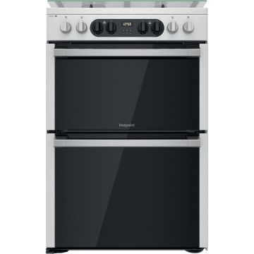 Hotpoint HDM67G8C2CX/UK Dual Fuel Cooker - Silver - A/A Rated HDM67G8C2CXUK  