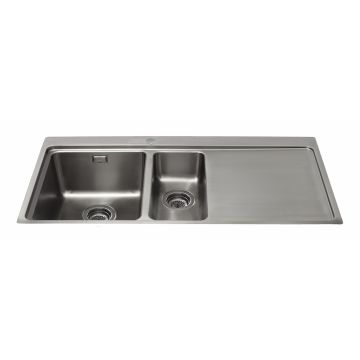 CDA KVF22RSS One And A Half Bowl Flush-Fit Sink with Right Hand Drainer KVF22RSS  