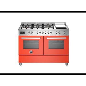 Bertazzoni PRO126G2EART Professional 120cm Range Cooker Twin Oven Dual Fuel - Gloss Orange - A/A PRO126G2EART  