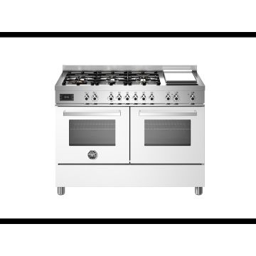 Bertazzoni PRO126G2EBIT Professional 120cm Range Cooker Twin Oven Dual Fuel - Gloss White - A/A PRO126G2EBIT  