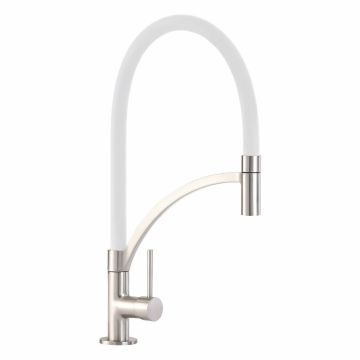 CDA TV14WH Single Lever Tap with White Pull-Out Spout TV14WH  