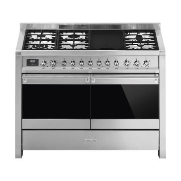 Smeg A4-81 120cm Opera Dual Fuel Range Cooker - Stainless steel - AB A4-81  