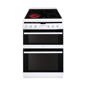 Amica AFC6550WH 60cm Electric Cooker with Ceramic Hob - White - A/A Rated AFC6550WH  
