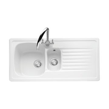 Caple ASH15W Ashford 150 Inset Sink with Drainer - White ASH15W  