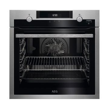 AEG BPS555020M Built In Electric Single Oven with added Steam Function - Stainless Steel - A+ BPS555020M  