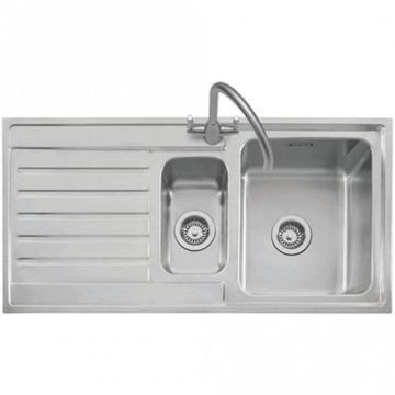 Caple VA150/L 1.5 Bowl Inset Sink Left Hand Drainer - Stainless Steel VA150/L  