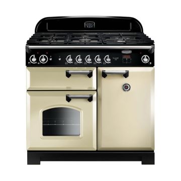 Rangemaster Classic CLA100NGFCR/C 100cm Gas Range Cooker with Electric Fan Oven - Cream CLA100NGFCR/C  