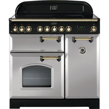 Rangemaster Classic Deluxe CDL90EIRP/B 90cm Electric Range Cooker -  Royal Pearl/Brass - A CDL90EIRP/B  