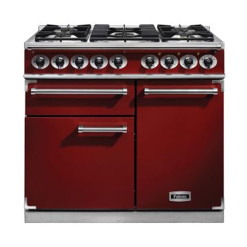 Falcon F1000DXDFRD/NM F1000 Deluxe Dual Fuel Range Cooker - Cherry Red - A F1000DXDFRD/NM  