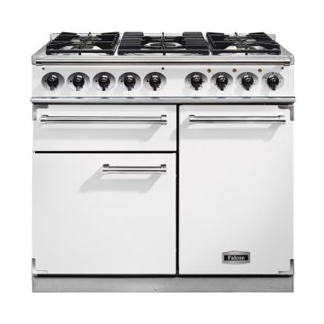 Falcon F1000DXDFWH/NM F1000 Deluxe Dual Fuel Range Cooker - White - A F1000DXDFWH/NM  