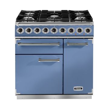 Falcon 900 DELUXE F900DXDFCA/NM 90cm Dual Fuel Range Cooker - China Blue - A/A Rated F900DXDFCA/NM  