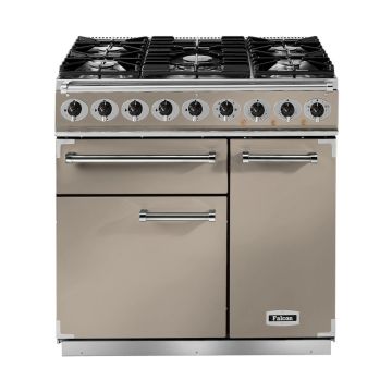 Falcon 900 DELUXE F900DXDFFN/NM 90cm Dual Fuel Range Cooker - Fawn - A F900DXDFFN/NM  