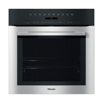 Miele H7164BP Built-in Electric Single Oven with Steam Function - Clean Steel - A+ H7164BP  