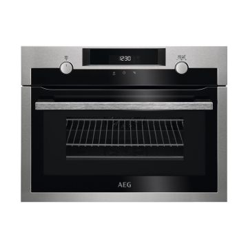 AEG KME565000M Built In Compact Electric Single Oven with Microwave Function - Stainless Steel KME565000M  