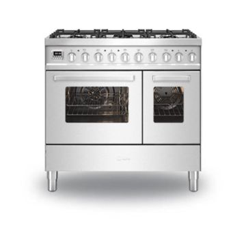 ILVE LD096WMP/SS Torino 90cm Dual Fuel Range Cooker - Stainless Steel With Satin Tri LD096WMP/SS  