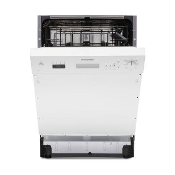 Montpellier MDI655W Full Size 60cm Semi Integrated Dishwasher - White - E MDI655W  