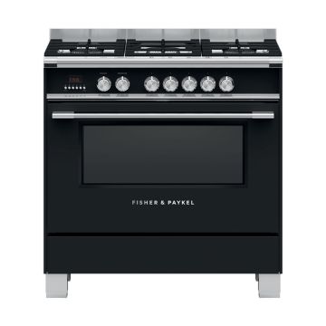 Fisher & Paykel OR90SCG4B1 90cm Dual Fuel Range Cooker - Black - A OR90SCG4B1  