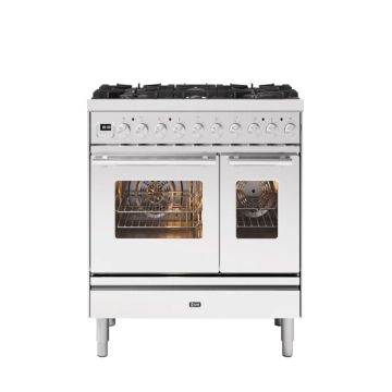 ILVE PD096WE3/SS Roma 90cm 6 Burner Double Oven Dual Fuel Range Cooker - Stainless Steel - A+ PD096WE3/SS  