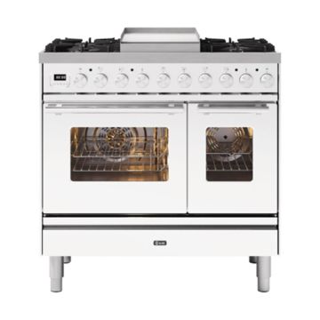 ILVE PD09FWE3/SS Roma 90cm Double Oven Dual Fuel Range Cooker - Stainless Steel - A+ PD09FWE3/SS  
