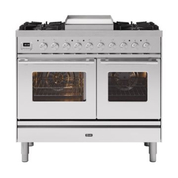 ILVE PD10FWE3/SS Roma 100cm Double Oven Dual Fuel Range Cooker - Stainless Steel - A+ PD10FWE3/SS  