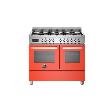 Bertazzoni PRO106L2EART Professional 100cm Range Cooker Twin Oven Dual Fuel - Gloss Orange - A/A PRO106L2EART  