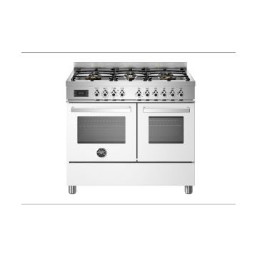 Bertazzoni PRO106L2EBIT Professional 100cm Range Cooker Twin Oven Dual Fuel - Gloss White - A/A PRO106L2EBIT  