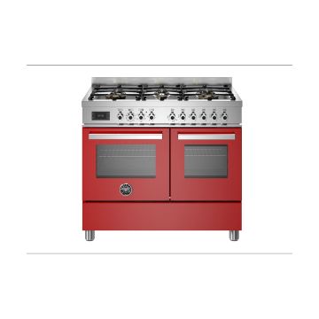 Bertazzoni PRO106L2EROT Professional 100cm Range Cooker Twin Oven Dual Fuel - Gloss Red - A/A PRO106L2EROT  