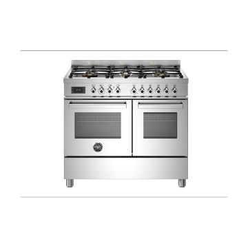 Bertazzoni PRO106L2EXT Professional 100cm Range Cooker Twin Oven Dual Fuel - Stainless Steel - A/A PRO106L2EXT  