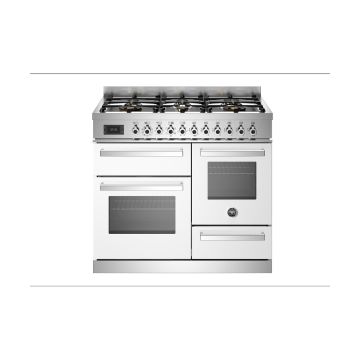 Bertazzoni PRO106L3EBIT Professional 100cm Range Cooker XG Oven Dual Fuel - Gloss White - A/A PRO106L3EBIT  