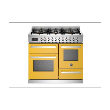 Bertazzoni PRO106L3EGIT Professional 100cm Range Cooker XG Oven Dual Fuel - Gloss Yellow - A/A PRO106L3EGIT  