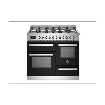 Bertazzoni PRO106L3ENET Professional 100cm Range Cooker XG Oven Dual Fuel - Gloss Black - A/A PRO106L3ENET  