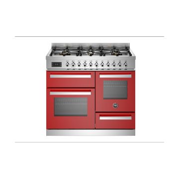 Bertazzoni PRO106L3EROT Professional 100cm Range Cooker XG Oven Dual Fuel - Gloss Red - A/A PRO106L3EROT  