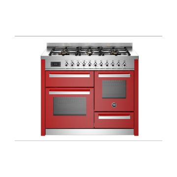 Bertazzoni PRO116L3EROT Professional 110cm Range Cooker XG Oven Dual Fuel - Gloss Red - A/A PRO116L3EROT  