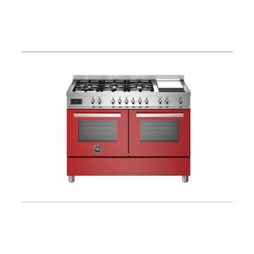 Bertazzoni PRO126G2EROT Professional 120cm Range Cooker Twin Oven Dual Fuel - Gloss Red - A/A PRO126G2EROT  