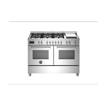 Bertazzoni PRO126G2EXT Professional 120cm Range Cooker Twin Oven Dual Fuel - Stainless Steel - A/A PRO126G2EXT  