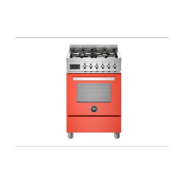 Bertazzoni PRO64L1EART Professional 60cm Range Cooker Single Oven Dual Fuel - Gloss Orange - A PRO64L1EART  
