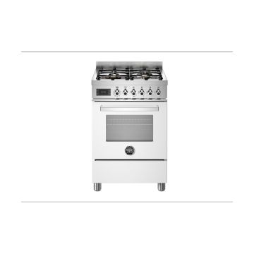 Bertazzoni PRO64L1EBIT Professional 60cm Range Cooker Single Oven Dual Fuel - Gloss White - A PRO64L1EBIT  